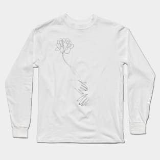 Flower - minimal line art Long Sleeve T-Shirt